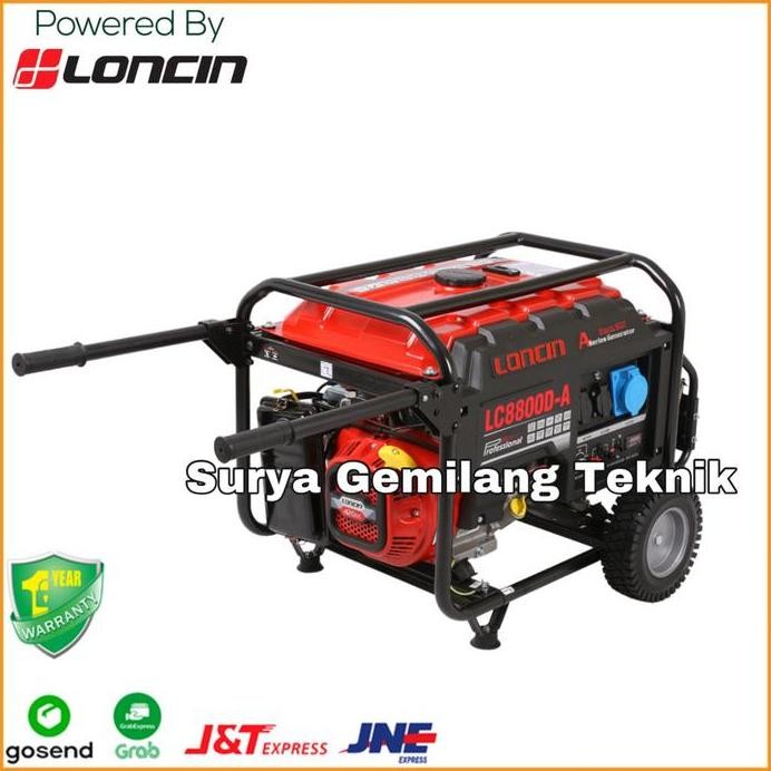 ready  GENSET / GENERATOR SET BENSIN LONCIN LC8800DA (6500 WATT)