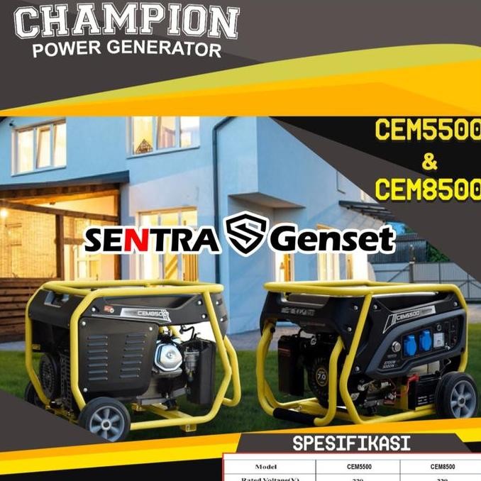 ready  Genset 3000 watt 100% Tembaga Champion CEM 5500