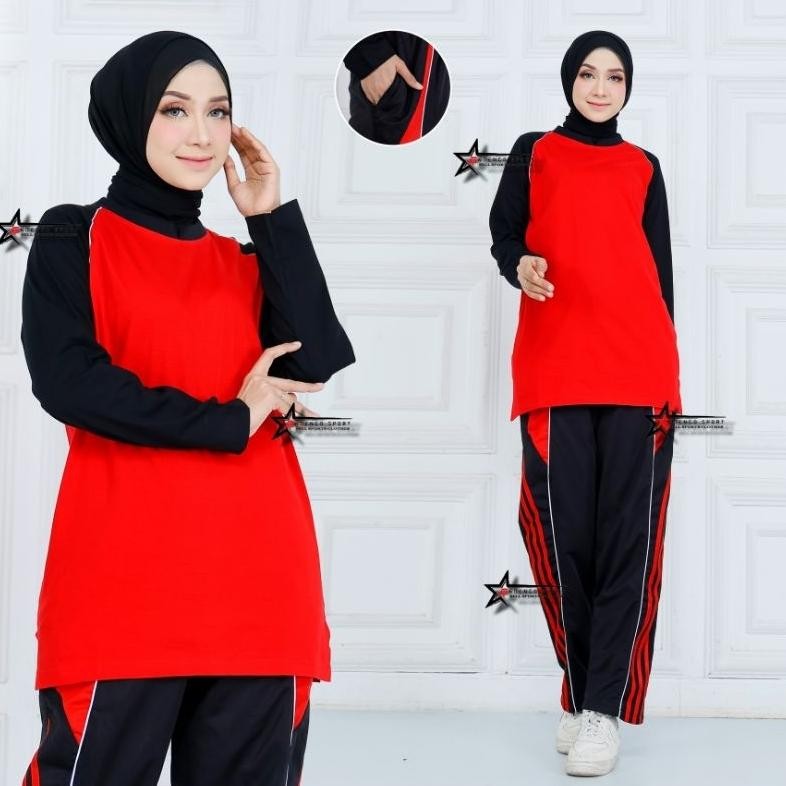 Setelan Baju Olahraga Senam Wanita //Kaos Olahraga Wanita//Setelan Olahraga Muslimah