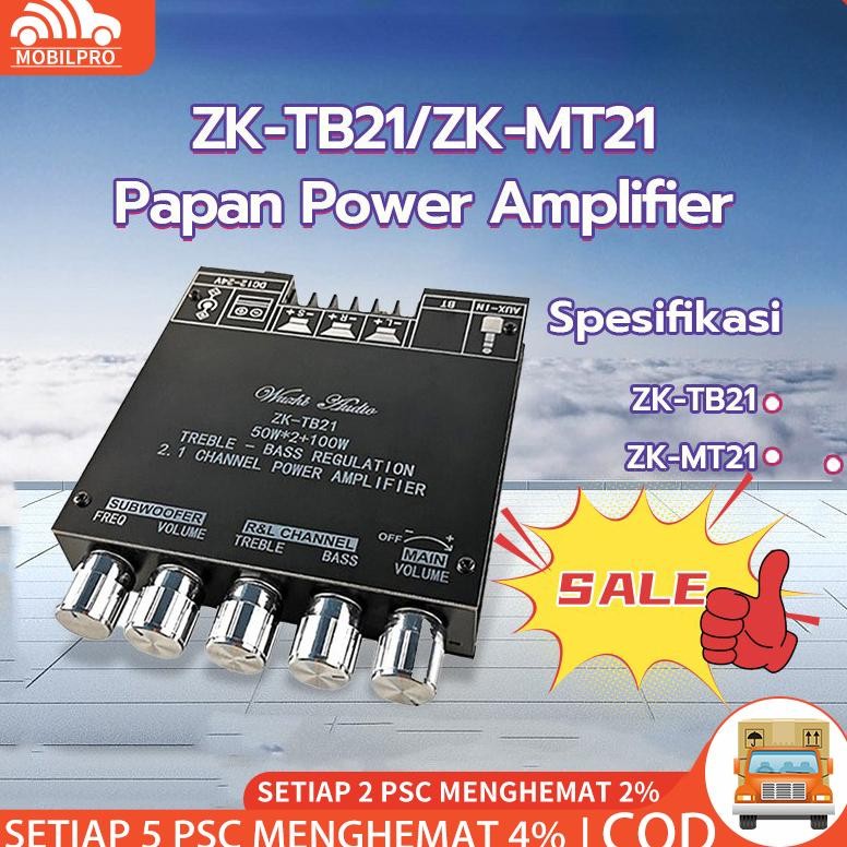 ZK-MT21/ZK-TB21 High Performance Audio Amplifier Module Digital BT 5.0 Power Subwoofer