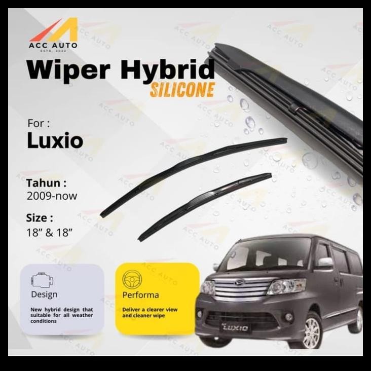 TERBARU CARALL HYBRID SEPASANG WIPER KACA DEPAN MOBIL DAIHATSU LUXIO 20&18 
