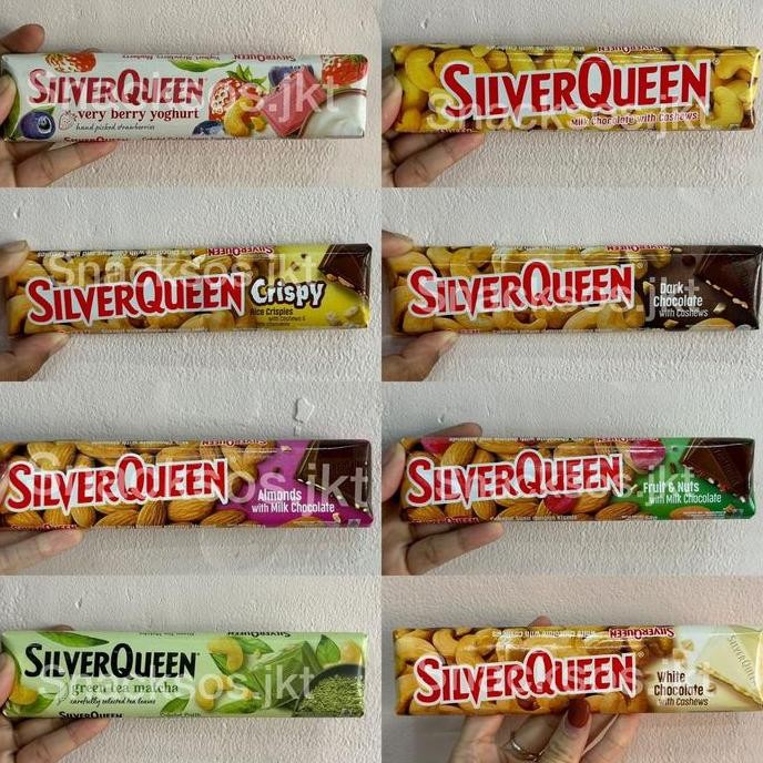 

[55GR] SILVERQUEEN MILK WHITE DARK CHOCOLATE WITH CASHEWNUT / ALMOND / MATCHA / VERY BERRY / CRISPY / FRUIT & NUTS - SILVER QUEEN