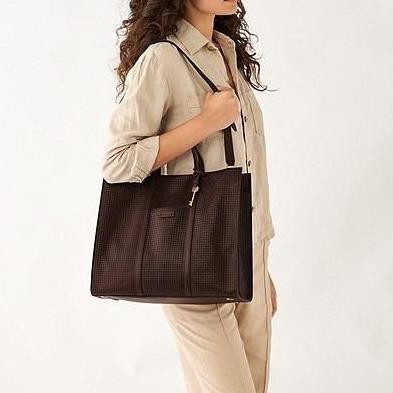 Fossil Carmen Tote Bag Espresso Dark Brown