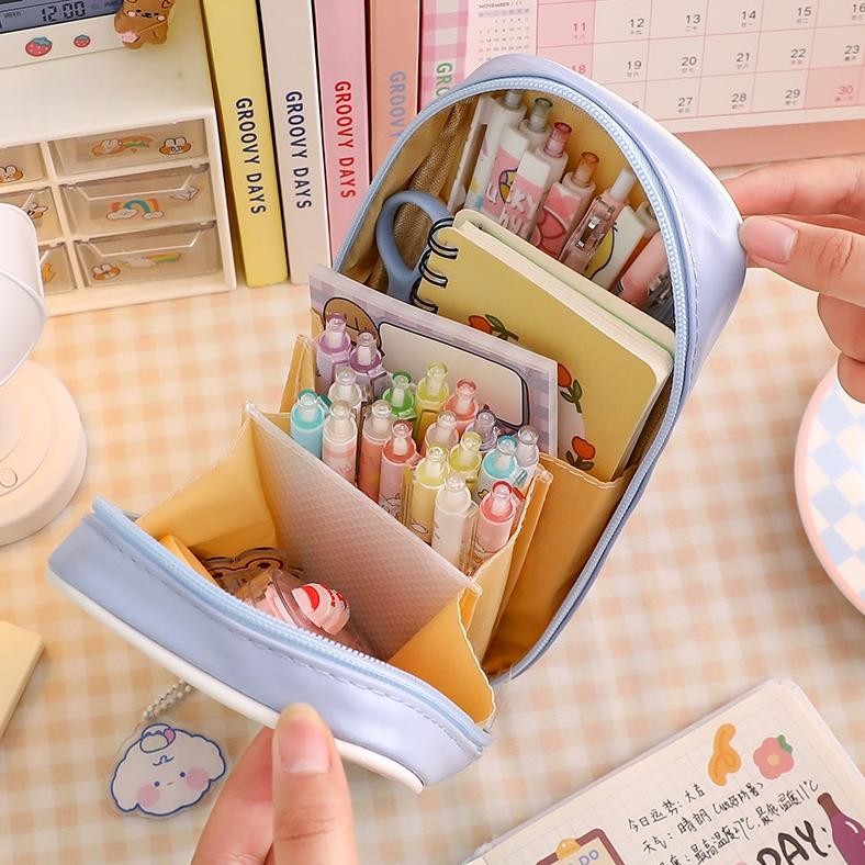 

Bas-12 Tempat Pensil Transparan Anti Air Motif Kartun Kawaii Dengan Resleting Bas-12