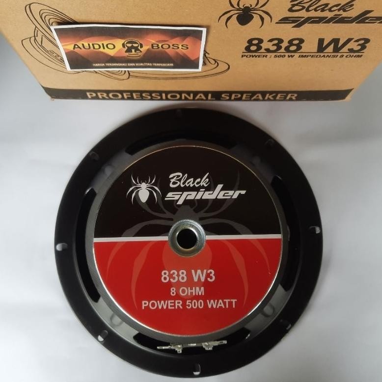 Speaker 8 inch Black Spider 838 W3 d Bass Full Range 500 Watt Line Array