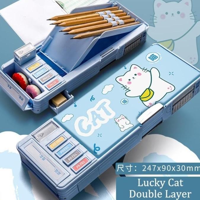 

Matougui - Tempat Pensil Multifungsi Anak Kotak Pensil Tombol Otomatis dengan Rautan & Kompartemen Rahasia SS