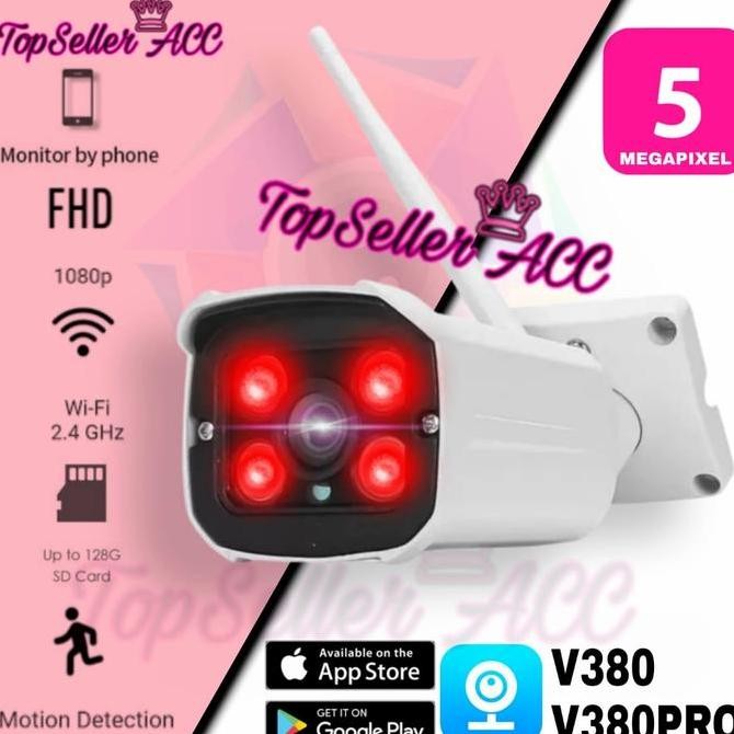 Ip Kamera V380 / V380 Pro Hd 5Mp Outdoor Wifi Cctv Waterproof Wireless