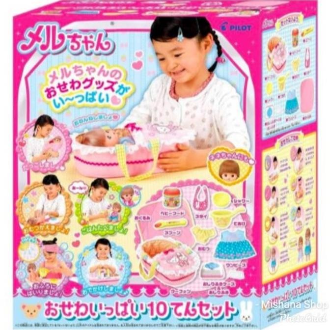 Aksesoris Boneka Mell Chan Lengkap Makan Mandi Tidur Set Mellchan Doll