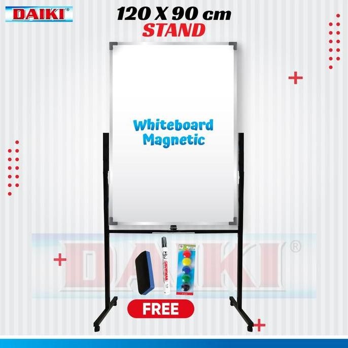

Whiteboard / Papan Tulis Standing Double Face Daiki 120X90 Cm New Stok