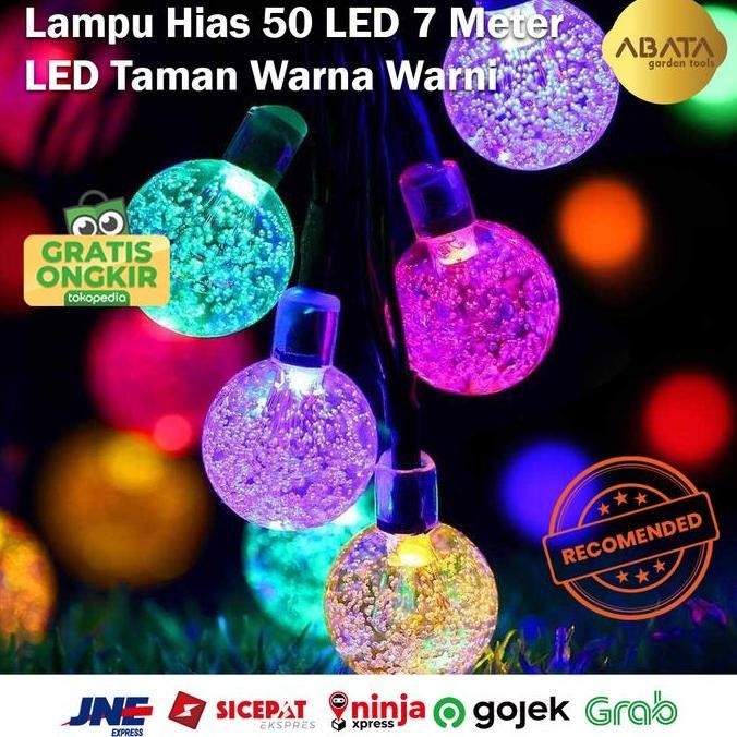 Lampu Hias Gantung 50 Led 7 Meter Lampu Outdoor Solar Panel Lampu Hias Led Pohon Natal Lampu Taman S