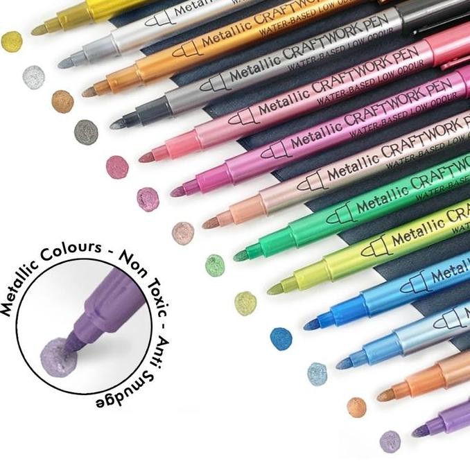 

Metallic Craftwork / Scrapbook Pen / Paint Marker / Spidol Warna / Tinta Metalik