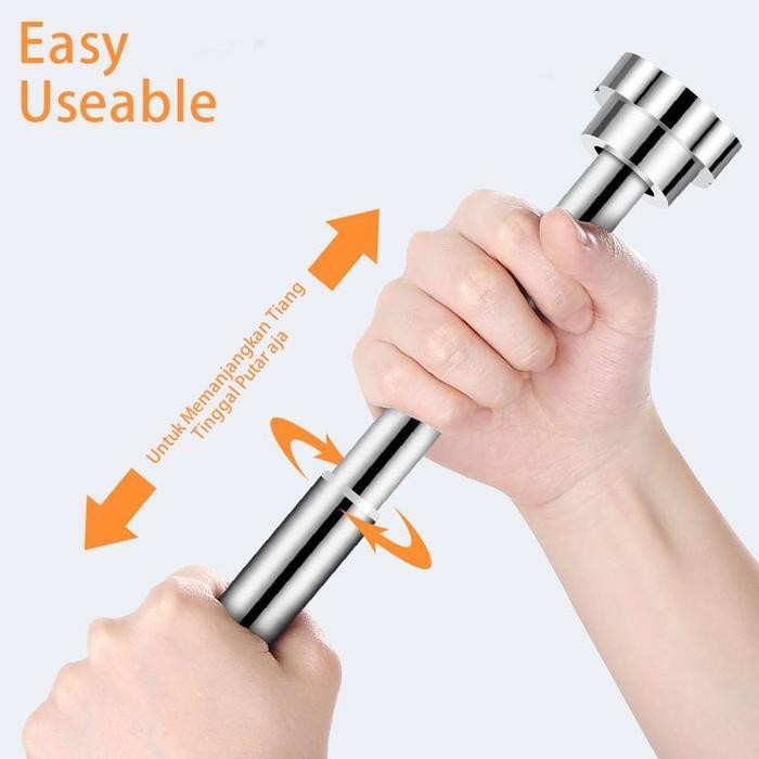 Tiang Gorden Fleksibel Jemuran Baju Tiang Jemuran Portable Stainless Original Dan Terpercaya