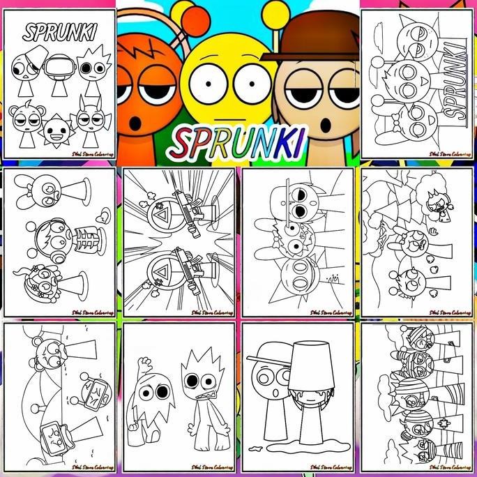 

Kertas Gambar Mewarnai Tema Sprunki V2 / KERTAS MEWARNAI / TK / SD / Kertas Tebal (10 Lembar)