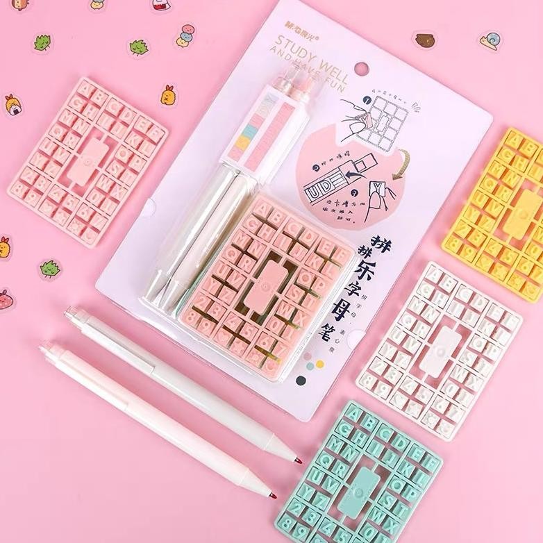 

Sr-32 Diy Letter Gel Pen Set With Alphabet Number Blocks Pena Bisa Kasih Nama Personalized Pen Sr-32