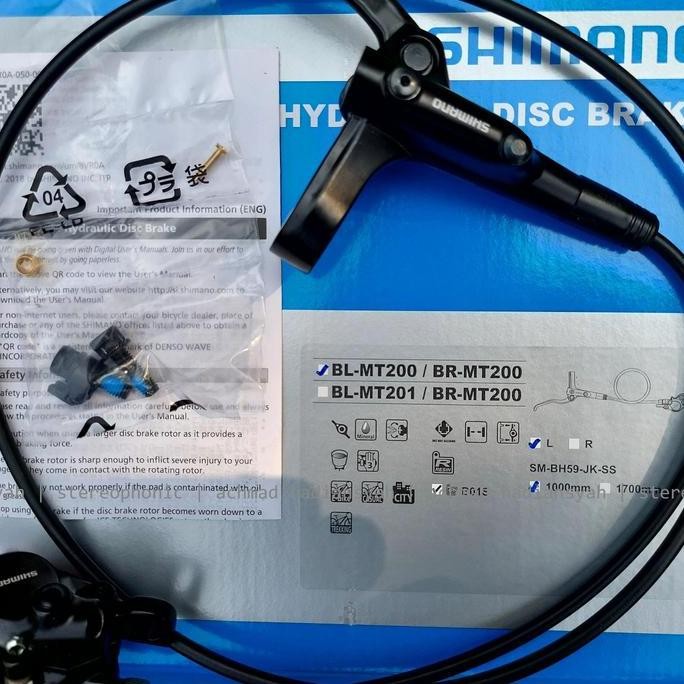 BNIB sepasang KANAN KIRI.. Brakeset SHIMANO MT200 Brakeset Hidrolik Rem Hidrolik MT200 SHIMANO Brake