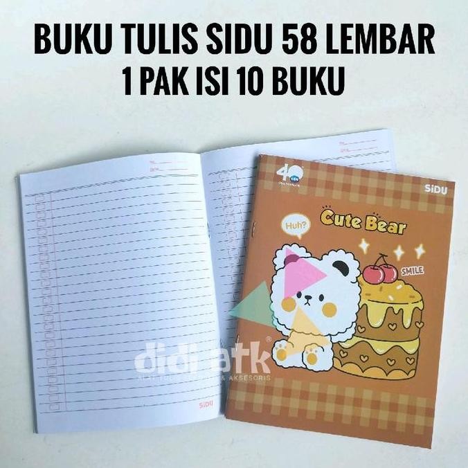 

Buku Tulis SIDU 58 Lembar 1 Pak Isi 10 Pcs - Paper Stationery