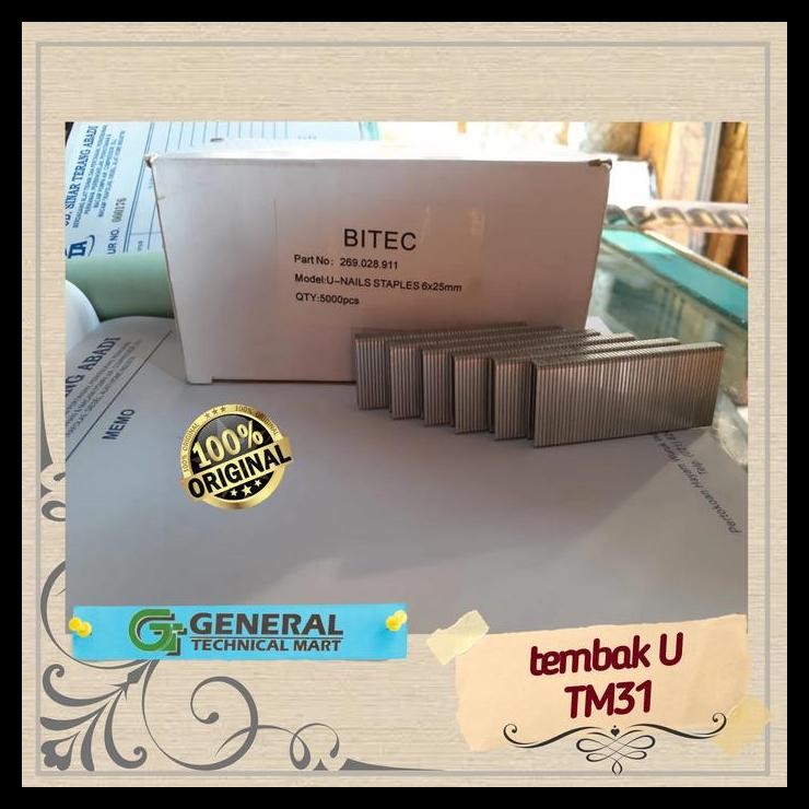 

TERMURAH ISI PAKU TEMBAK U TM31 TM 31 BITEC 6X25MM ISI 5000 PCS BITEC !!!!!!