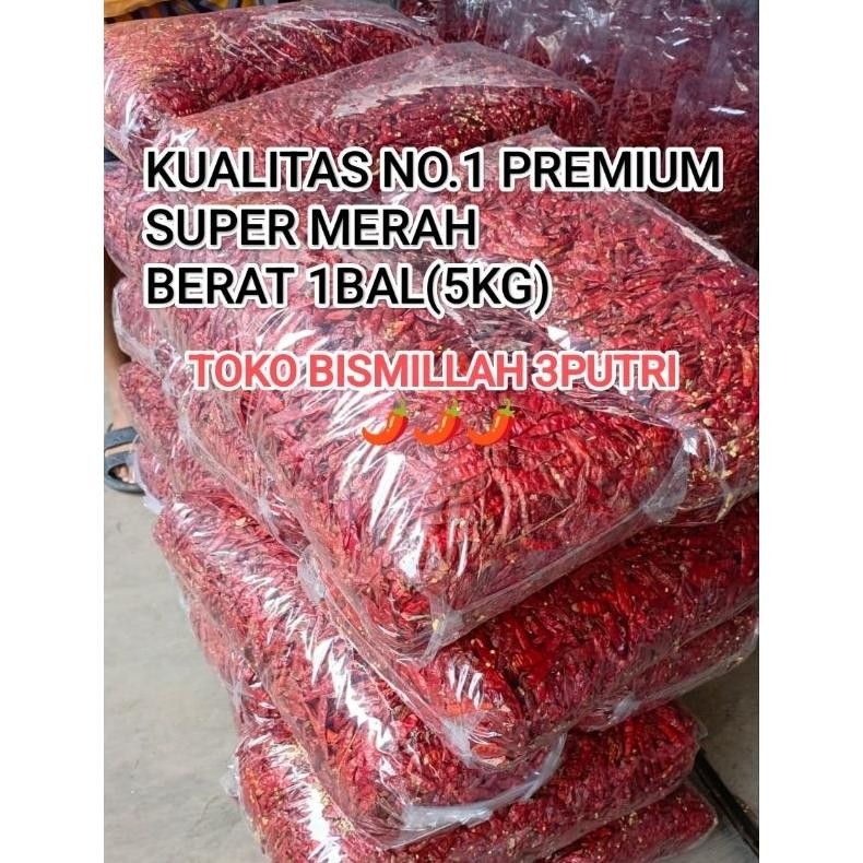 

Termurah 1Bal Isi 5Kg Cabe Rawit Teja Kering (Premium) No.1 Grade A Pedas Alami /Harga Hemat