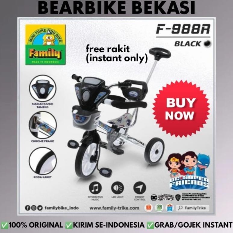 Terlaris Sepeda Anak Roda Tiga Family F-988L / 988R Original - Tricycle Ride On Premium
