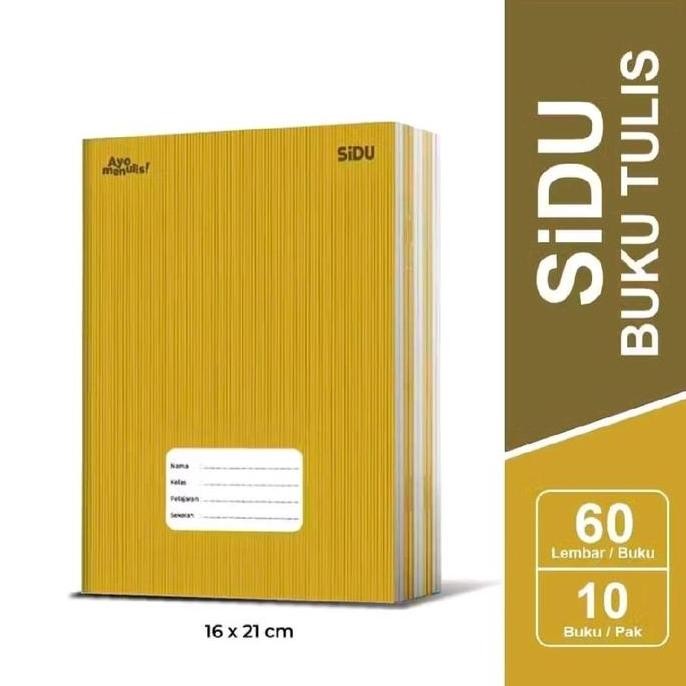

Buku Tulis Sidu Craft 60 Lembar cover sampul nama (1 pack 10 buku) / Buku Sidu craft 60 lembar Kertas