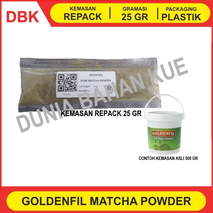 

Promo Pure Matcha Powder Goldenfil Repack 25 Gr / Bubuk Greentea Premium