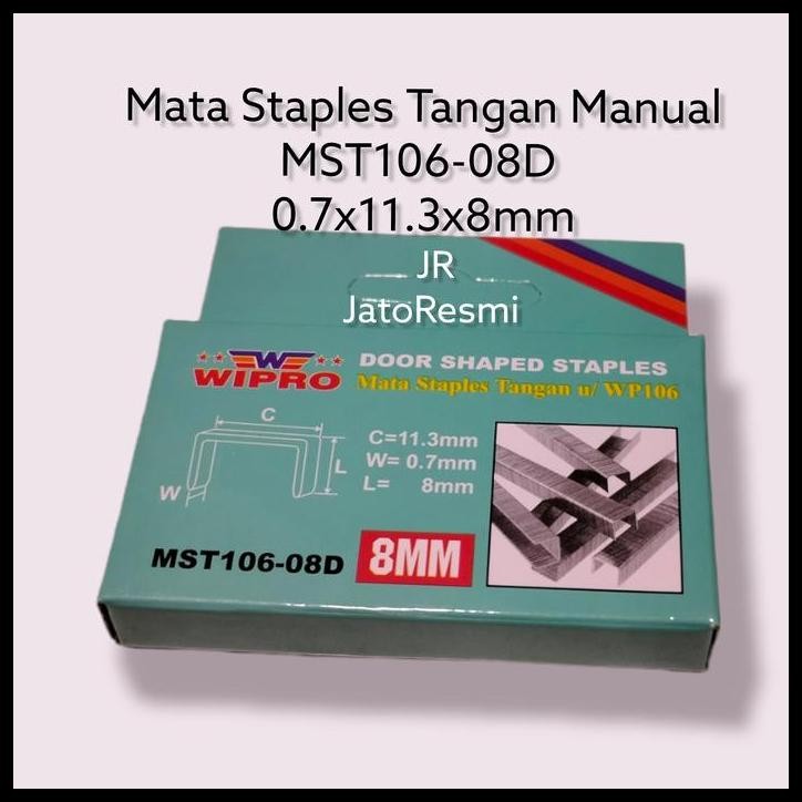 

BEST DEAL MATA STAPLES TANGAN MANUAL MST106-08D 0.7X11.3X8MM DOOR SHAPED STAPLES !