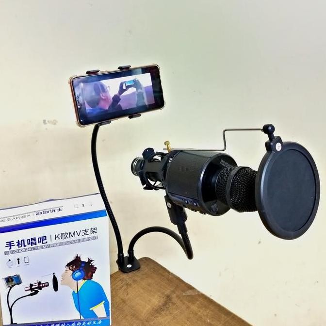 BARU STAND MIC JEPIT CLIP HOLDER | PENYANGGA MIC UNTUK SMULE HP LIVE PODCAST