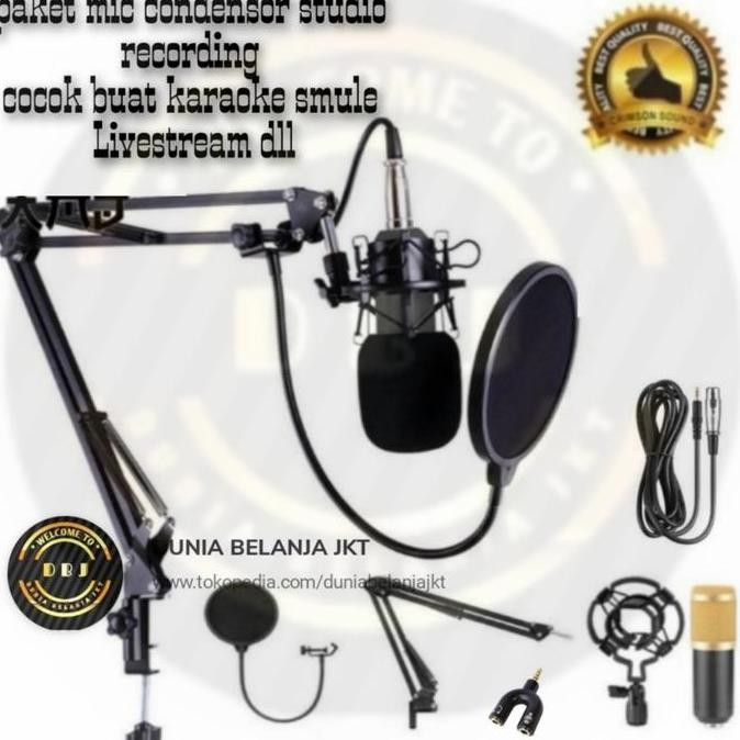 BARU PAKET MICROPHONE STUDIO SMULE BM800 CONDENSER MIC + AKSESORIS LENGKAP