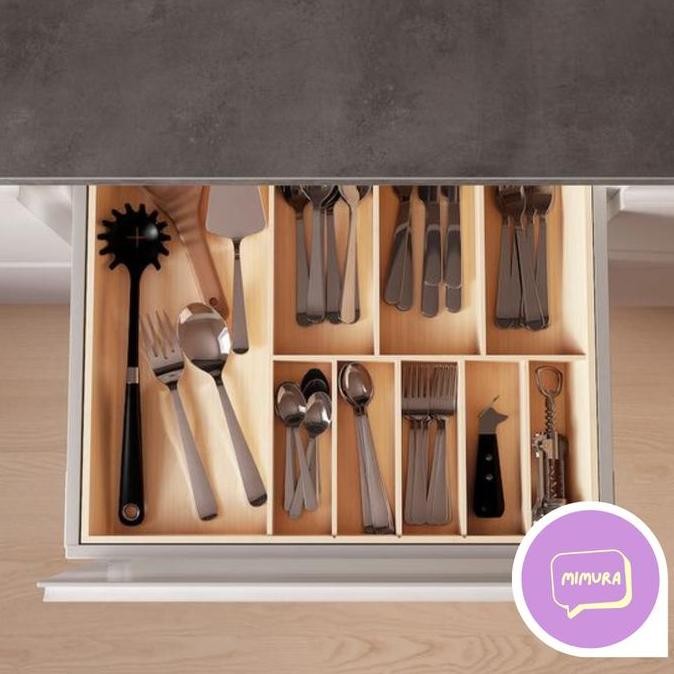 Tempat Sendok Laci Lemari Dapur Bahan Bambu Baki Peralatan Makan