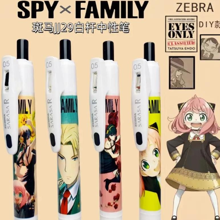 

5pc SPYFAMILY Anime Anya Forger Cosplay DIY Sticker Style Roller Ball Pen Students Press 0.5