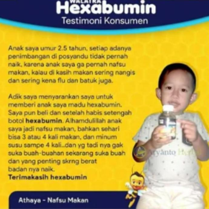 

TERMURAH MADU PENAMBAH BERAT BADAN ANAK - MADU HEXABUMIN NAFSU MAKAN ANAK 1 TAHUN+