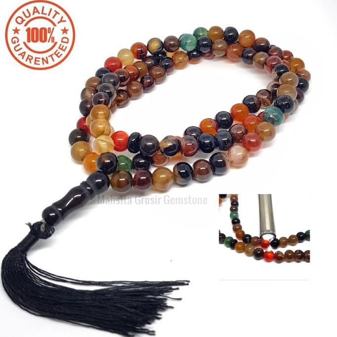 

TERMURAH TASBIH BATU AKIK SULAIMAN MADU ASLI 99 BUTIR UKURAN 8MM