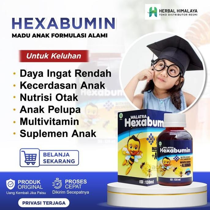 

TERMURAH HEXABUMIN MADU OTAK ANAK 130ML - VITAMIN KECERDASAN & DAYA INGAT ANAK ALAMI