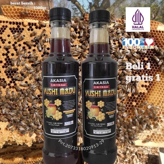 

TERMURAH MADU AKASIA SUPER 1KG - 500+500GRAM RAW HONEY HITAM ASLI UNTUK LAMBUNG