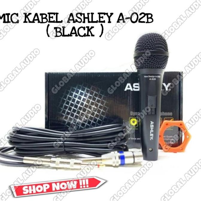 BARU MIC KABEL ASHLEY A-02B BLACK SERIES ORIGINAL - MIKROFON RECORDING HITAM