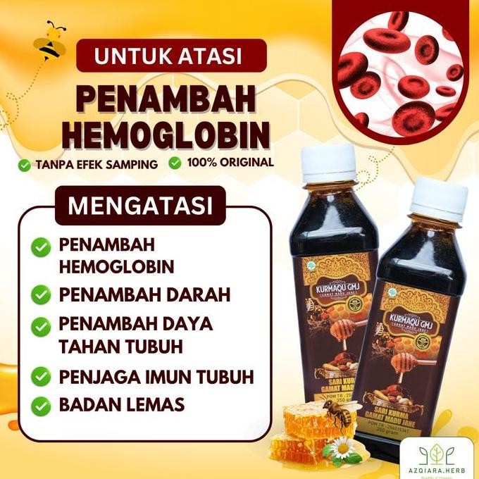 

TERMURAH MADU PENAMBAH HEMOGLOBIN HERBAL PENAMBAH HB RENDAH DENGAN KURMAQU 350ML