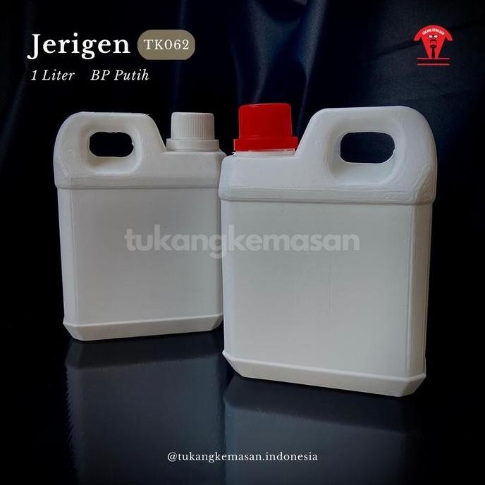 

TERMURAH JERIGEN 1 LITER PENDEK PUTIH 8 PCS KEMASAN MADU MINYAK BENSIN