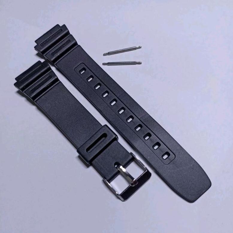 Strap Tali Jam CASIO WR-100M WR100M WR100-M Lug 18mm Warna Hitam Free 2 Pen DiM