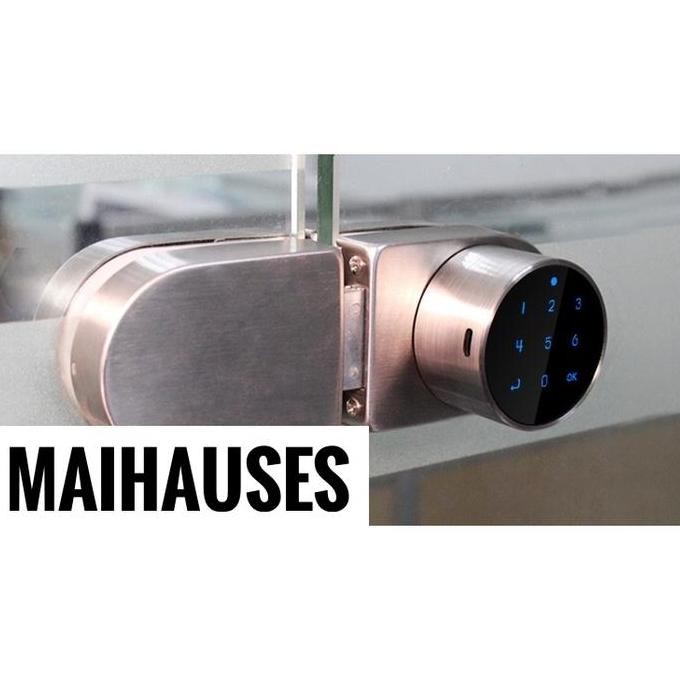 Kunci pintu kaca otomatis biometric pin kartu door lock finger