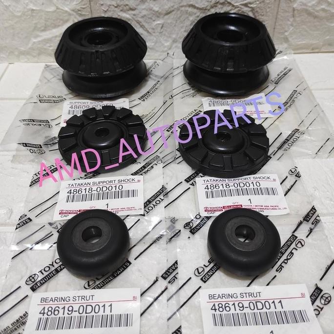Set Support Shock + Bearing Support Vios Gen 2 Yaris Lama (6 Pc) Original