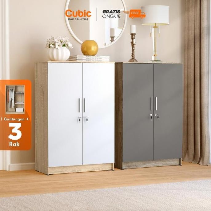 Cubic Lemari Kecil Minimalis / Almari Pakaian 2 Pintu / LUNA BL 121