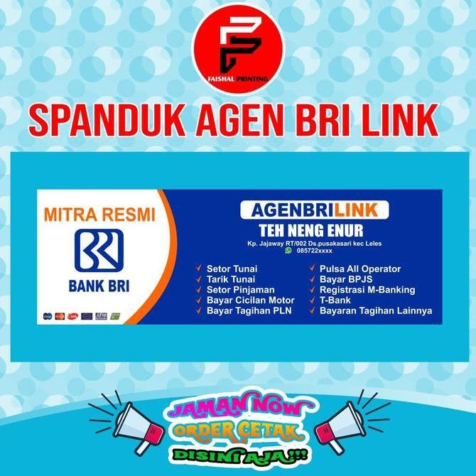 ready spanduk banner toko warung agen brilink ukuran 2 x 1 m