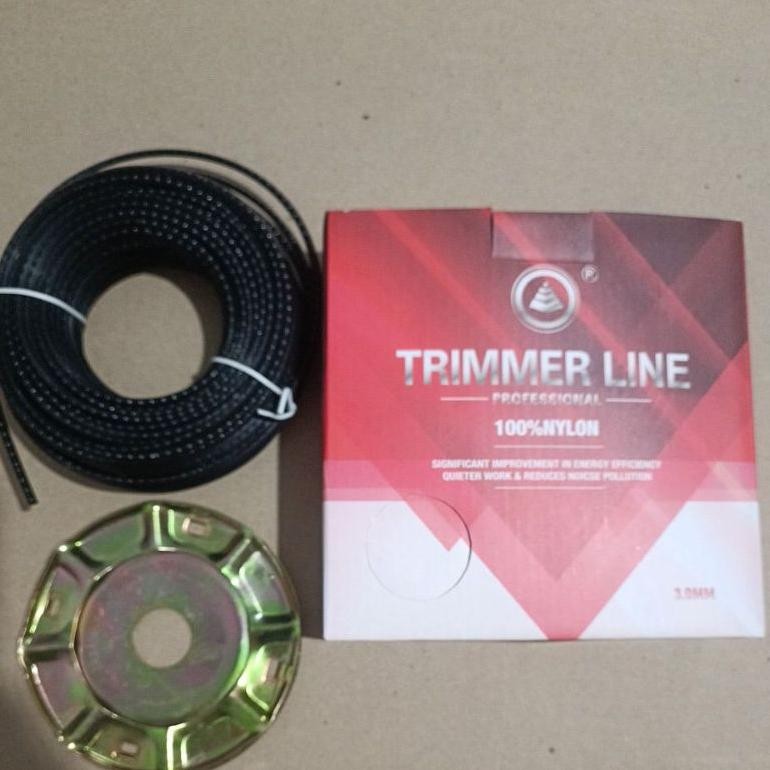 Terlaris Tali Senar Mesin Potong Rumput Bergerigi 3Mm 30 Meter & Piring Senar Khusus 3Mm Trimmer Lin
