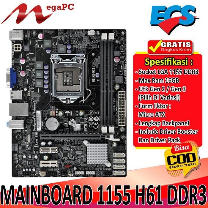 DS Motherboard LGA 1155 H61 Ddr Ecs