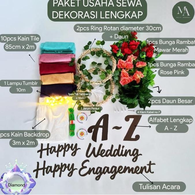 ready Paket Usaha Bisnis Jasa Sewa Dekorasi Backdrop Lamaran Nikahan Mulia