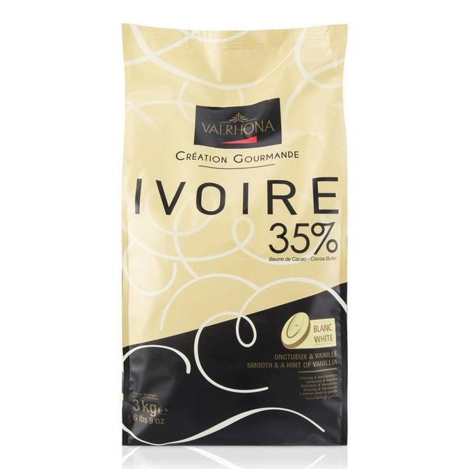

LM Valrhona Ivoire White Chocolate Couverture Coklat Coin Putih 250gr