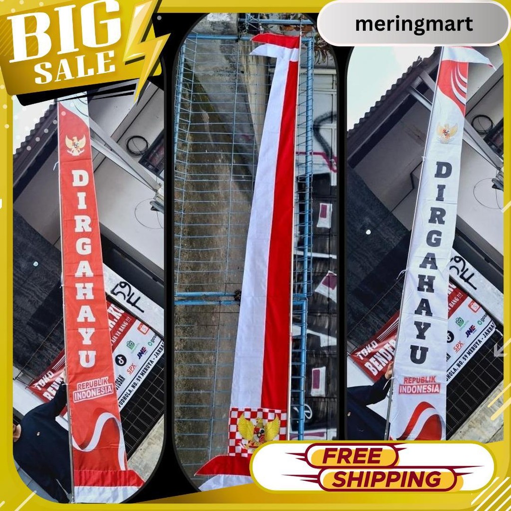 Umbul Umbul 4Meter Garuda / Umbul Merah Putih Dirgahayu Termurah