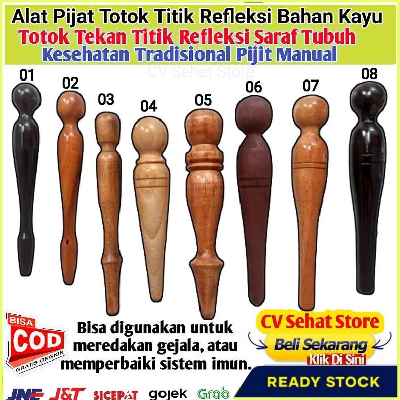 Alat Pijat KAYU Tusuk Titik Refleksi Saraf Tubuh Refleksy Telapak Kaki Pijet Totok Sendi Reflexi Pij