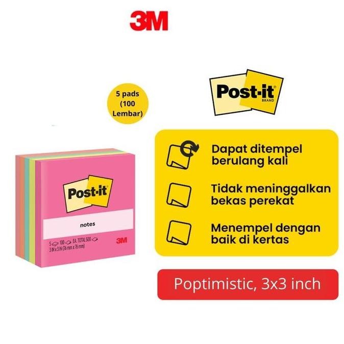 

STICKY NOTE POST IT 76MM X 76MM 654-5AN SS
