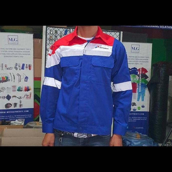 baju atasan seragam wearpack tampa nama patra niaga spbu pertamina